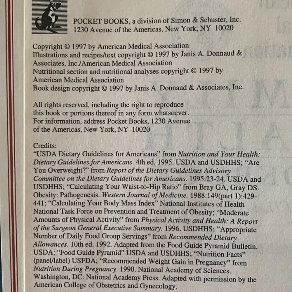 Cookbook American Medical Association Family Health Cookbook Hardcover